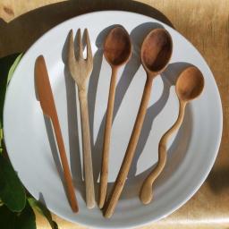 fourchette couteau cuillère bambou